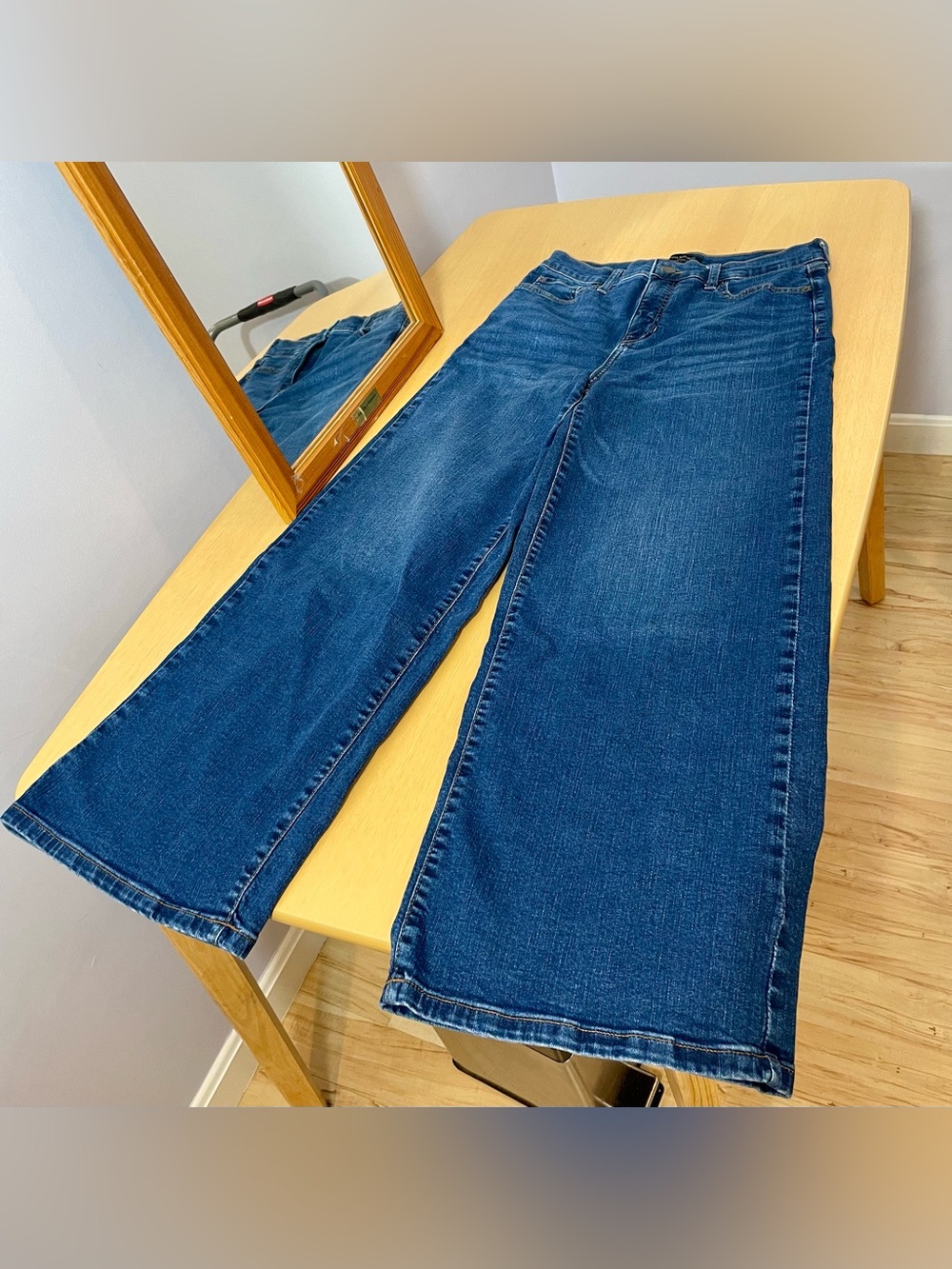 Banana Republic Women's High Rise Wide-Leg Jeans - Dark Blue Denim